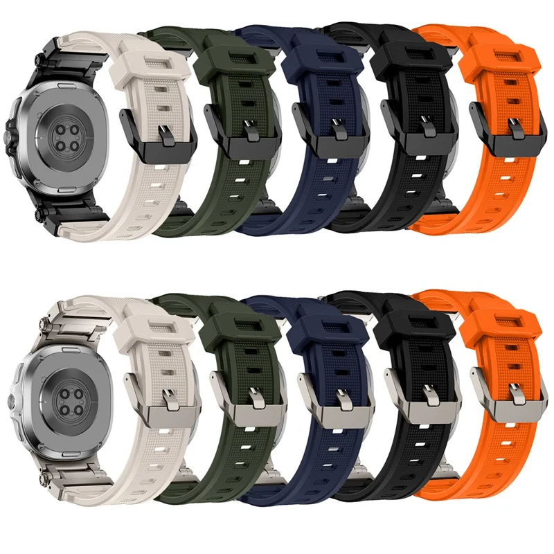 Silicone Watch Band for Samsung Galaxy Watch9 40mm / 44mm / Watch8 44mm / 40mm / Watch8 Classic 46mm Adjustable Strap with Black Metal Connector - Orange
