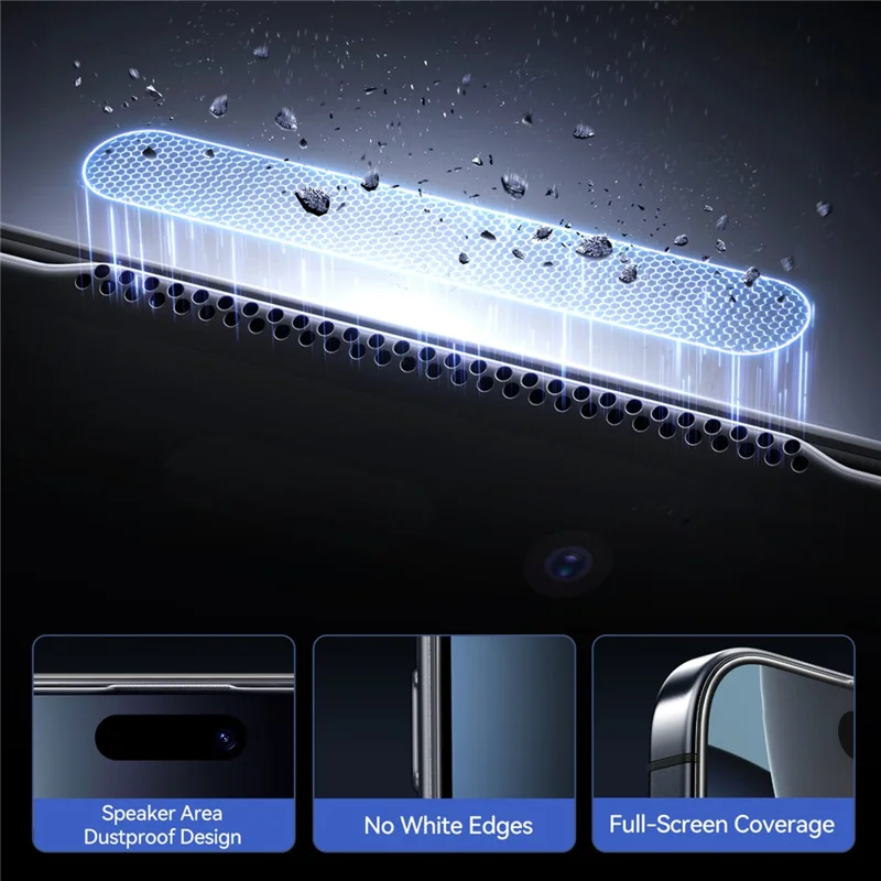 JOYROOM JR-MQS0566 For iPhone 16 Pro Max Screen Protector Silk Printing 2.5D High Aluminium-Silicon Glass Clear Film