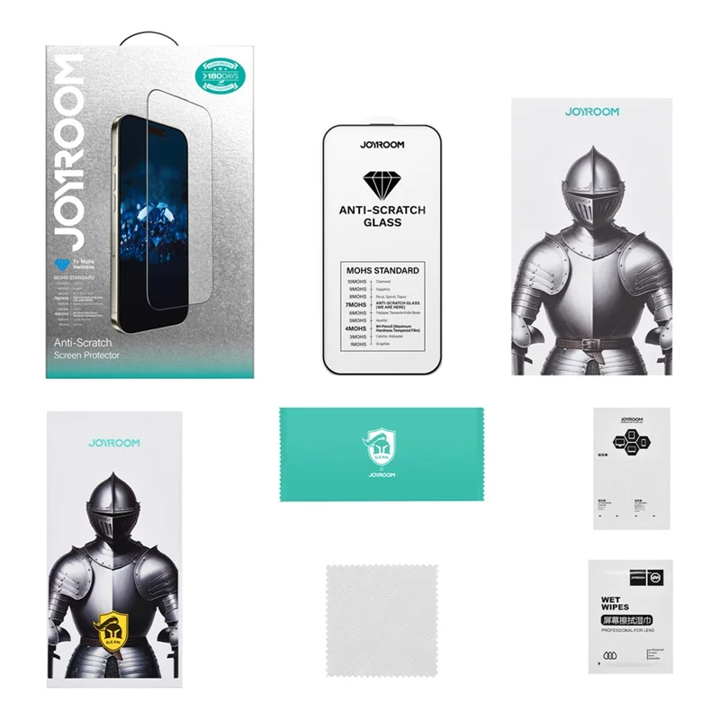 JOYROOM JR-MQS0566 For iPhone 16 Pro Max Screen Protector Silk Printing 2.5D High Aluminium-Silicon Glass Clear Film
