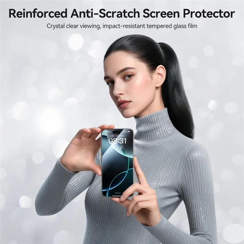 JOYROOM JR-MQS0564 For iPhone 16 Pro Screen Protector Silk Printing 2.5D High Aluminium-Silicon Glass Clear Film