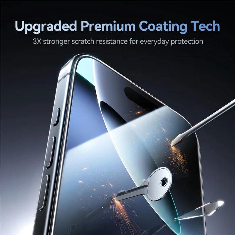 JOYROOM JR-MQS0564 For iPhone 16 Pro Screen Protector Silk Printing 2.5D High Aluminium-Silicon Glass Clear Film