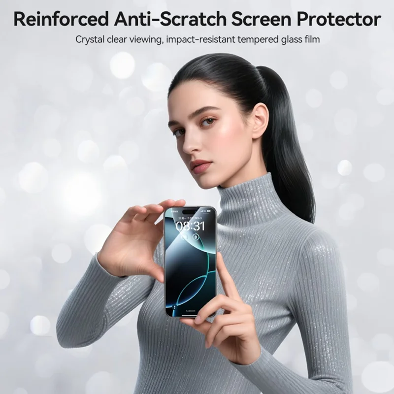 JOYROOM JR-MQS0563 For iPhone 16 Screen Protector Silk Printing 2.5D High Aluminium-Silicon Glass Clear Film