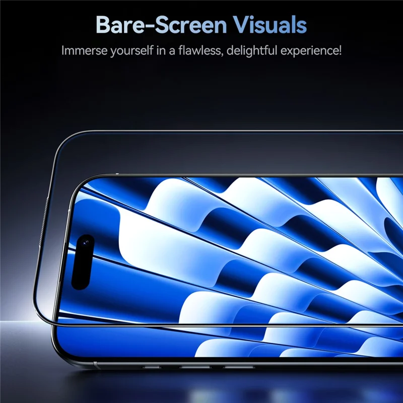 JOYROOM JR-MQS0563 For iPhone 16 Screen Protector Silk Printing 2.5D High Aluminium-Silicon Glass Clear Film