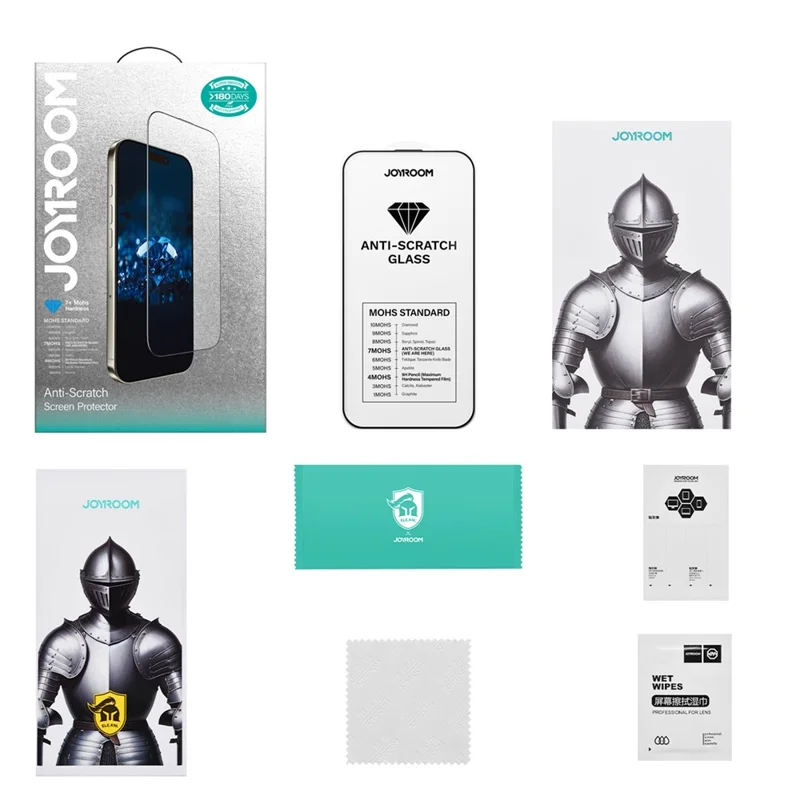 JOYROOM JR-MQS0563 For iPhone 16 Screen Protector Silk Printing 2.5D High Aluminium-Silicon Glass Clear Film