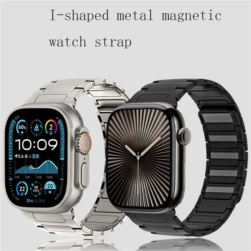 Watch Band for Apple Watch Series 10 Ultra 9 8 7 SE 6 5 4 3 2 1 46mm 49mm 45mm 44mm 42mm Stainless Steel Wrist Strap - Black