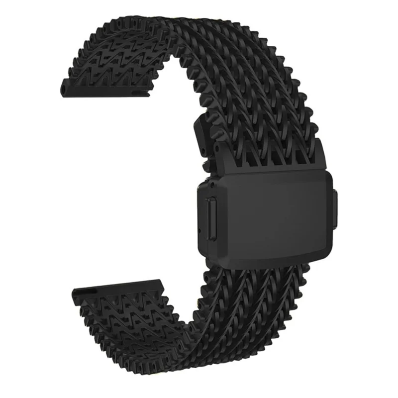 Huawei Watch GT 5 46mm V Shape Mesh Band 22mm Aço Inoxidável Pulseira de Relógio Magnética - Preta