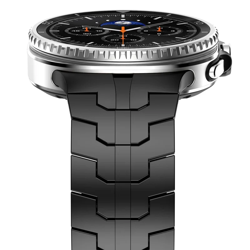 Butterfly Buckle Strap for Samsung Galaxy Watch8 44mm / 40mm / Watch8 Classic 46mm Stainless Steel Watch Band - Black