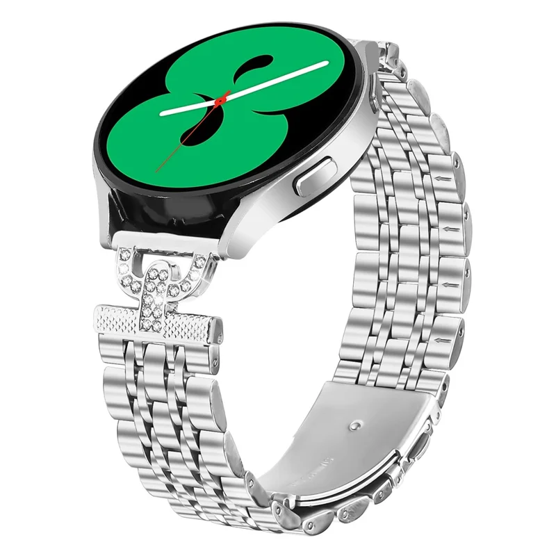 Correa para reloj Withings Steel / Misfit Vapor / TicWatch 2 Decoración con 7 cuentas de forma de D de cristales de Rhinestone Acero inoxidable plateado