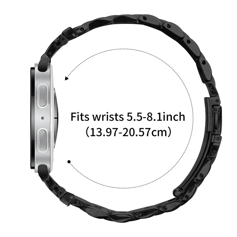 Watch Band for Samsung Galaxy Watch Ultra (2025) 47mm / Watch Ultra 47m Rhinestones Decor Stainless Steel Colored Watch Strap - Black