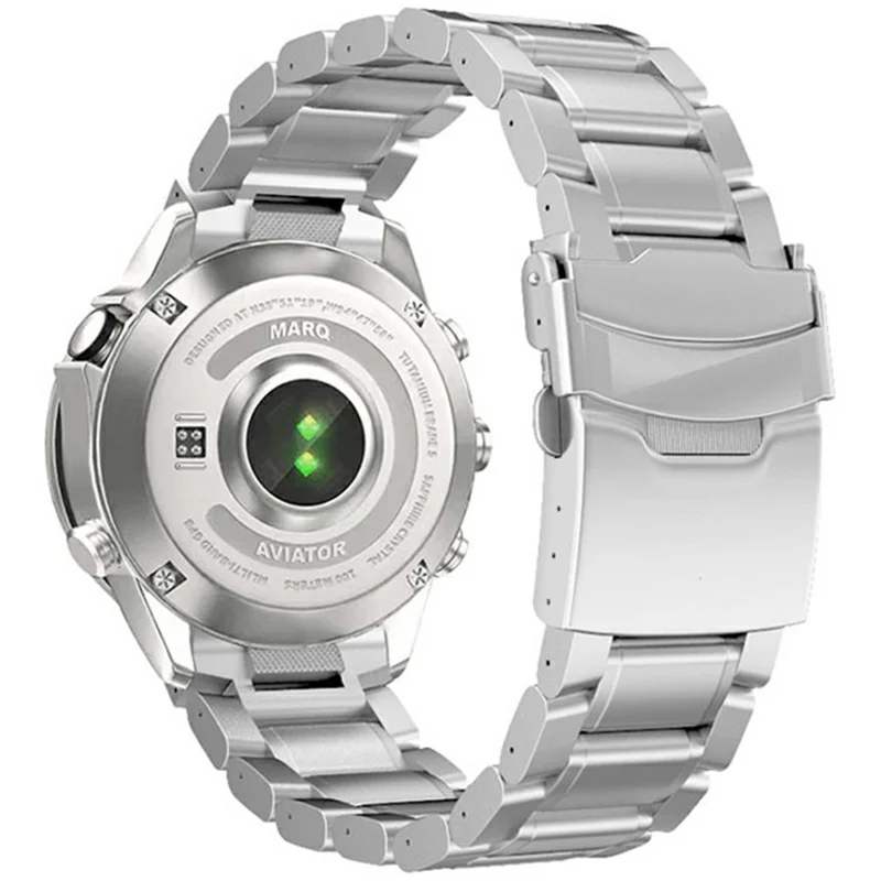 22mm Titanium Alloy Band for Garmin quatix 8 47mm  /  Fenix 7  /  MARQ 2 Captain Quick Release Curved 5-Bead Watch Strap - Silver