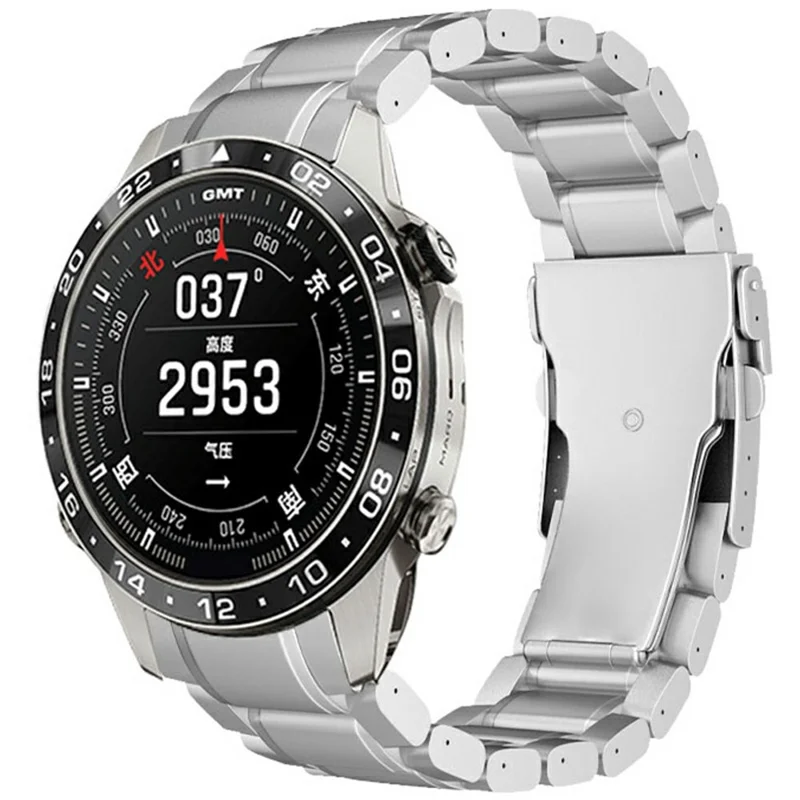 22mm Titanium Alloy Band for Garmin quatix 8 47mm  /  Fenix 7  /  MARQ 2 Captain Quick Release Curved 5-Bead Watch Strap - Silver