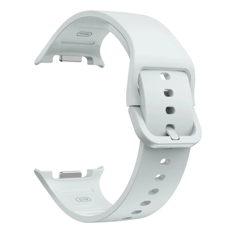 Watch Band For Samsung Galaxy Watch8 40mm 44mm / Watch8 Classic 46mm Soft Silicone Adjustable Strap Replacement - Light Grey