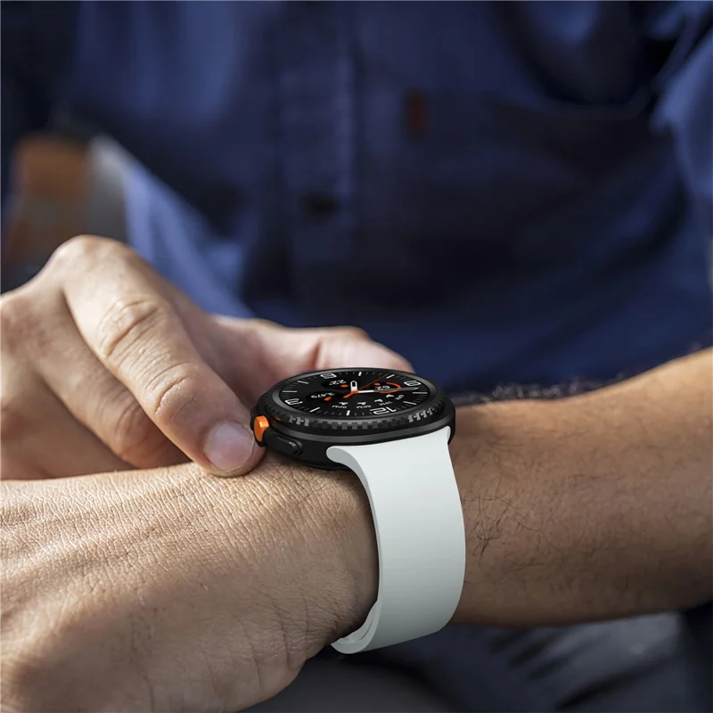 Watch Band For Samsung Galaxy Watch8 40mm 44mm / Watch8 Classic 46mm Soft Silicone Adjustable Strap Replacement - Light Grey