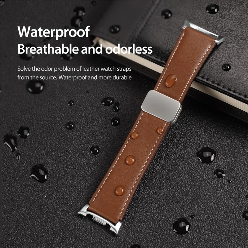 DUX DUCIS YA Series for Samsung Galaxy Watch8 Classic 46mm / Watch8 44mm / 40mm Genuine Cow Leather Strap Magnetic Band - Brown