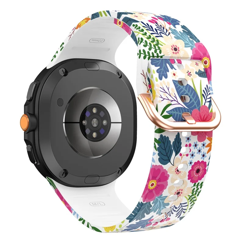 Silicone Strap for Samsung Galaxy Watch8 44mm / 40mm / 8 Classic 46mm Pattern Printing Replacement Watch Band - Flowers