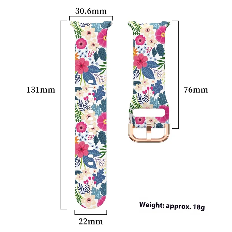 Silicone Strap for Samsung Galaxy Watch8 44mm / 40mm / 8 Classic 46mm Pattern Printing Replacement Watch Band - Flowers