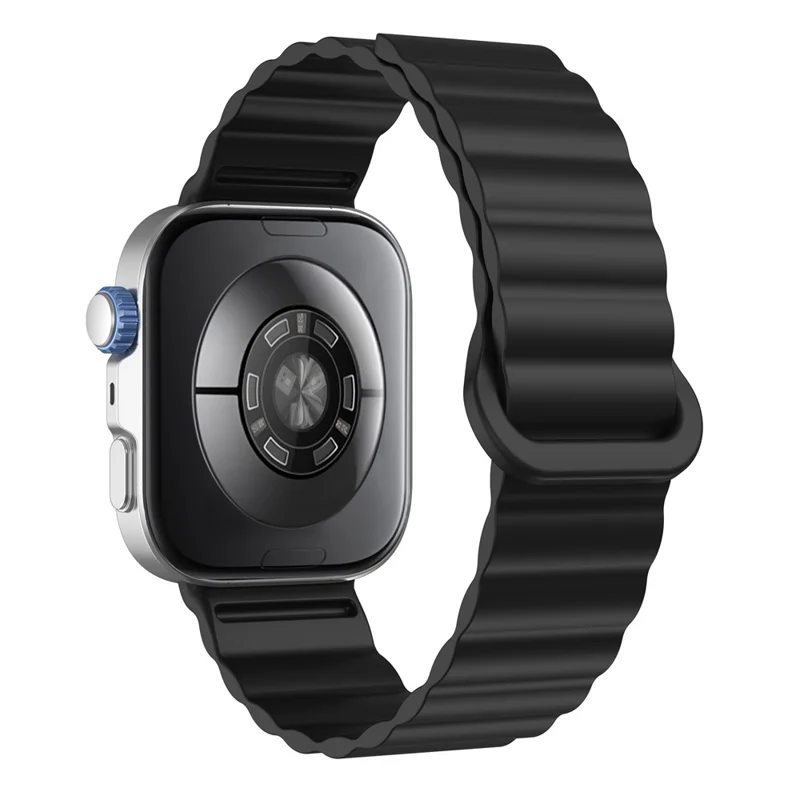 For Huawei Watch Fit 4 Pro / 4 / 3 Magnetic Band Wave Pattern Adjustable Replacement Silicone Watch Strap - Black