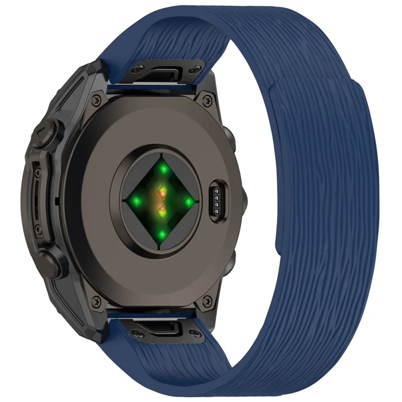 26mm Magnetic Watch Band for Garmin quatix 8 51mm / epix Pro 51mm / Fenix 7X / 7X Pro Quick Release Silicone Strap Stripe Pattern - Midnight Blue