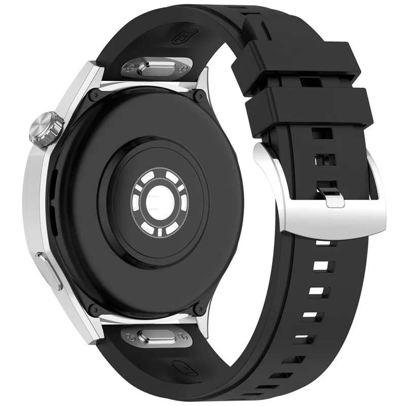 Solid Color Watch Band for Huawei Watch GT 6 / GT 5 Pro / GT 5 46mm Quick Release Silicone Strap - Black