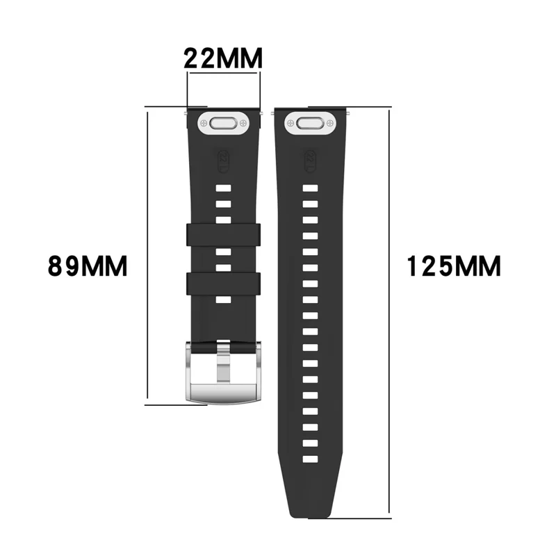Solid Color Watch Band for Huawei Watch GT 6 / GT 5 Pro / GT 5 46mm Quick Release Silicone Strap - Black