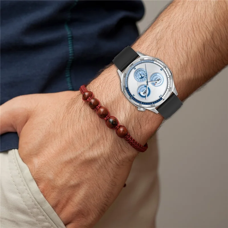 Solid Color Watch Band for Huawei Watch GT 6 / GT 5 Pro / GT 5 46mm Quick Release Silicone Strap - Black