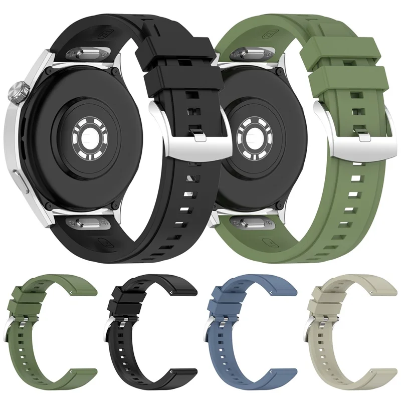 Solid Color Watch Band for Huawei Watch GT 6 / GT 5 Pro / GT 5 46mm Quick Release Silicone Strap - Black