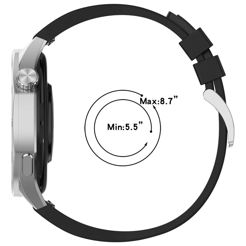 Solid Color Watch Band for Huawei Watch GT 6 / GT 5 Pro / GT 5 46mm Quick Release Silicone Strap - Black