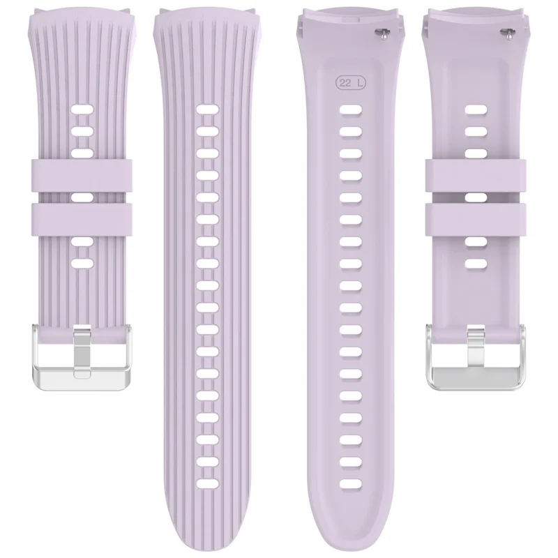 For Huawei Watch 5 46mm Replacement Strap Stripe Pattern Silicone Watch Band - Black