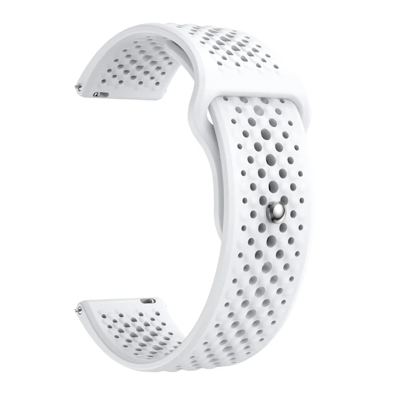 22mm Silicone Band for Huawei Watch GT 5 46mm / Samsung Galaxy Watch3 45mm Breathable Quick Release Watch Strap - White