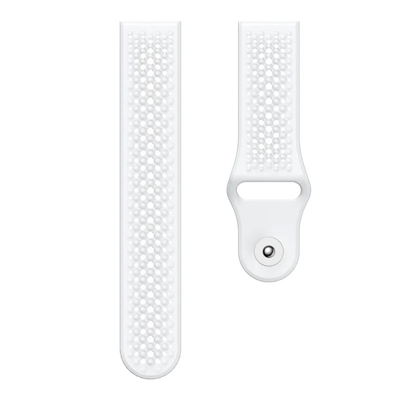 22mm Silicone Band for Huawei Watch GT 5 46mm / Samsung Galaxy Watch3 45mm Breathable Quick Release Watch Strap - White