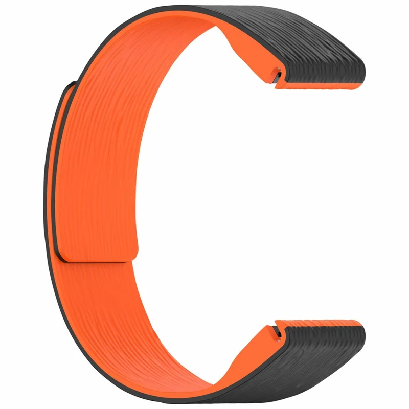 For Garmin Instinct E 40mm / Fenix 8 43mm Watch Band Quick Release Silicone Magnetic Strap - Black  /  Orange