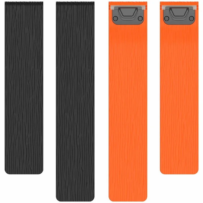 For Garmin Instinct E 40mm / Fenix 8 43mm Watch Band Quick Release Silicone Magnetic Strap - Black  /  Orange