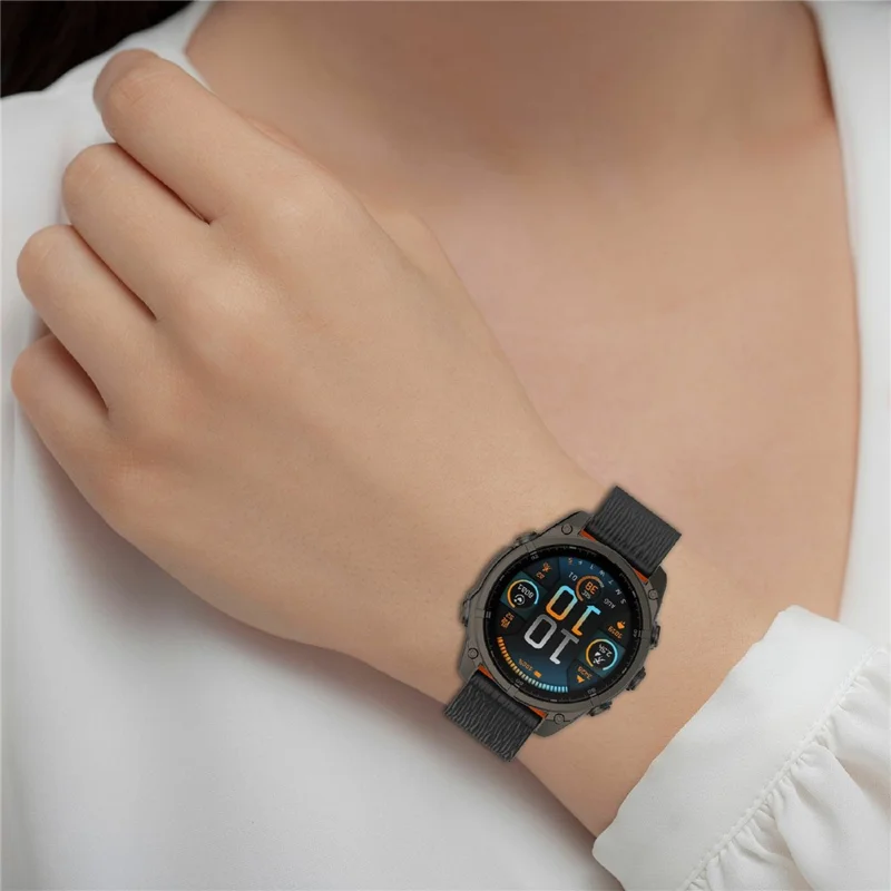 For Garmin Instinct E 40mm / Fenix 8 43mm Watch Band Quick Release Silicone Magnetic Strap - Black  /  Orange