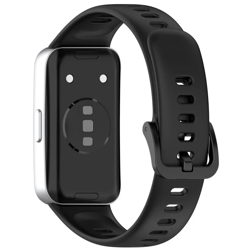 Silicone Watch Band for Huawei Band 10 / 10 NFC / 9 / 9 NFC / 8 / 8 NFC Replacement Bracelet Strap with Pin Buckle - Black
