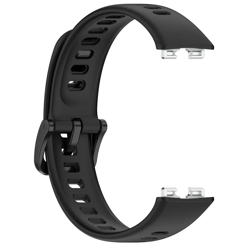 Silicone Watch Band for Huawei Band 10 / 10 NFC / 9 / 9 NFC / 8 / 8 NFC Replacement Bracelet Strap with Pin Buckle - Black
