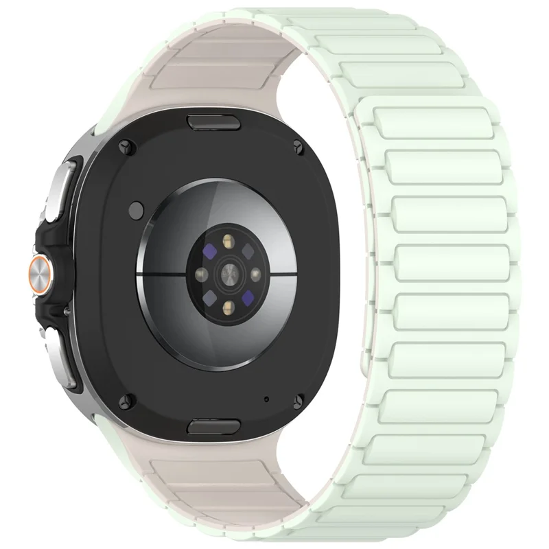 Magnetic Silicone Strap for Samsung Galaxy Watch8 Classic 46mm / Watch8 44mm / 40mm Adjustable Watch Band - Mint Green / Starlight