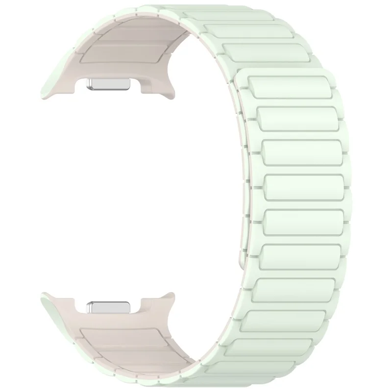 Magnetic Silicone Strap for Samsung Galaxy Watch8 Classic 46mm / Watch8 44mm / 40mm Adjustable Watch Band - Mint Green / Starlight