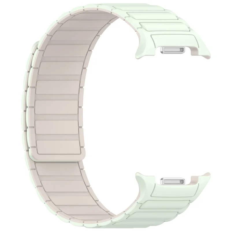 Magnetic Silicone Strap for Samsung Galaxy Watch8 Classic 46mm / Watch8 44mm / 40mm Adjustable Watch Band - Mint Green / Starlight