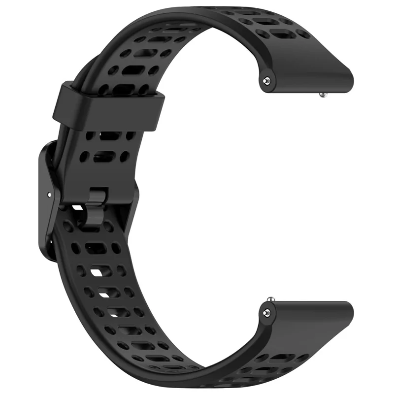 22mm Silicone Strap for Oppo Watch Sport Solid Color Breathable Smart Watch Band - Black