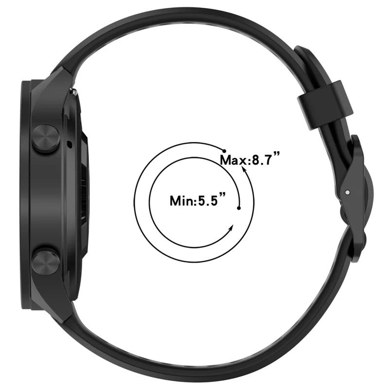 22mm Silicone Strap for Oppo Watch Sport Solid Color Breathable Smart Watch Band - Black