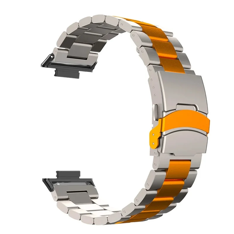 Titanlegeret Urband til Xiaomi Redmi Watch 5 / 4 / Smart Band 9 Pro / Smart Band 8 Pro Tre-perle Håndledsrem - Titan / Orange