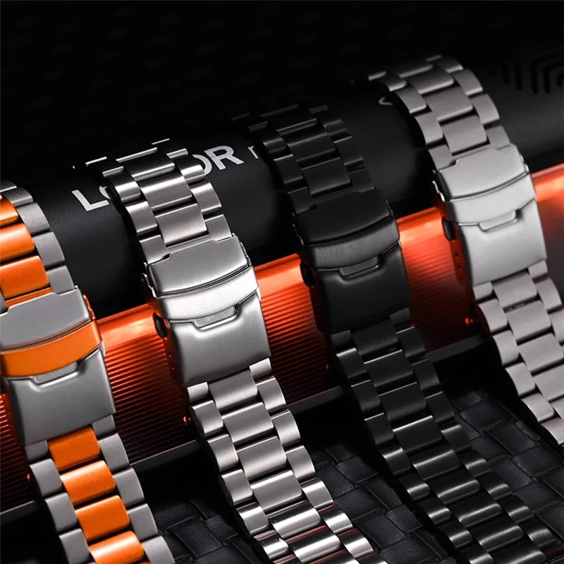 Titanlegeret Urband til Xiaomi Redmi Watch 5 / 4 / Smart Band 9 Pro / Smart Band 8 Pro Tre-perle Håndledsrem - Titan / Orange