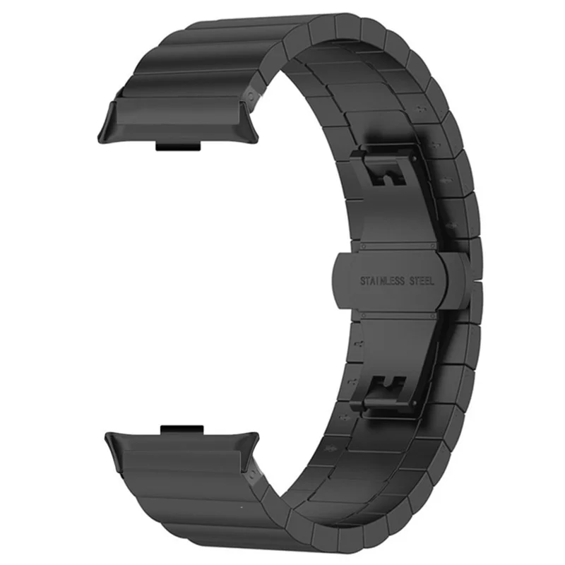 Stainless Steel Watch Band for Xiaomi Redmi Watch 5 / 4 / Smart Band 9 Pro / Smart Band 8 Pro Butterfly Clasp Wrist Strap - Black