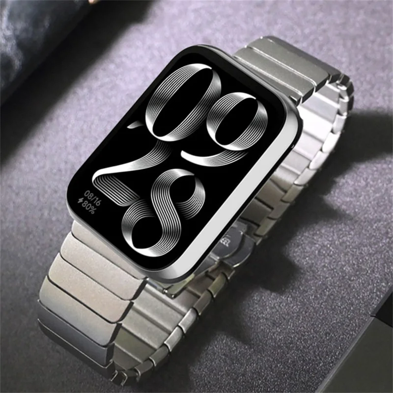 Stainless Steel Watch Band for Xiaomi Redmi Watch 5 / 4 / Smart Band 9 Pro / Smart Band 8 Pro Butterfly Clasp Wrist Strap - Black