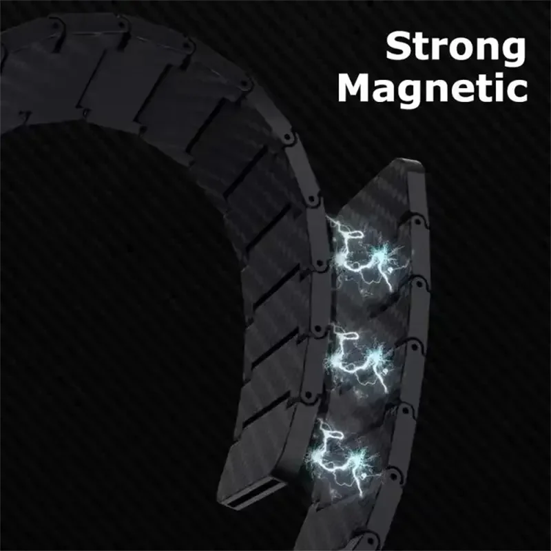 Carbon Fiber Watch Band for Huawei Watch Fit 4 Pro / Fit 4 / Fit 3 Magnetic Wrist Strap - Black