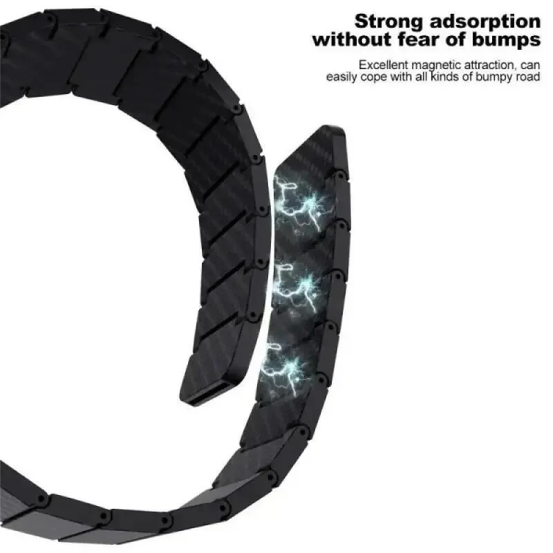 For Huawei Watch Fit 2 Carbon Fiber Watch Band Magnetic Wrist Strap - Black