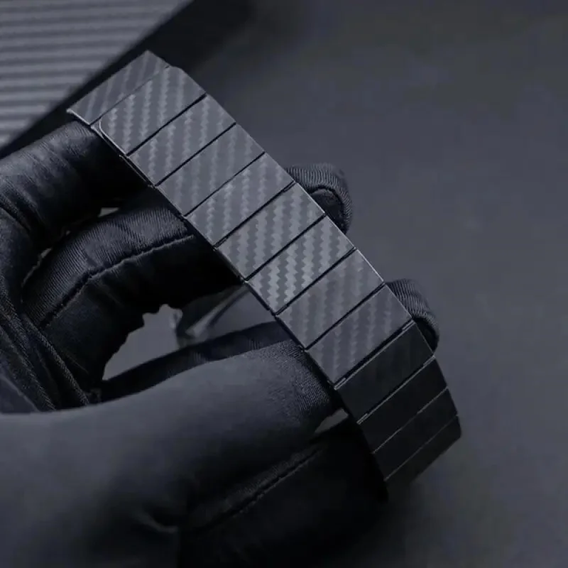 For Huawei Watch Fit 2 Carbon Fiber Watch Band Magnetic Wrist Strap - Black