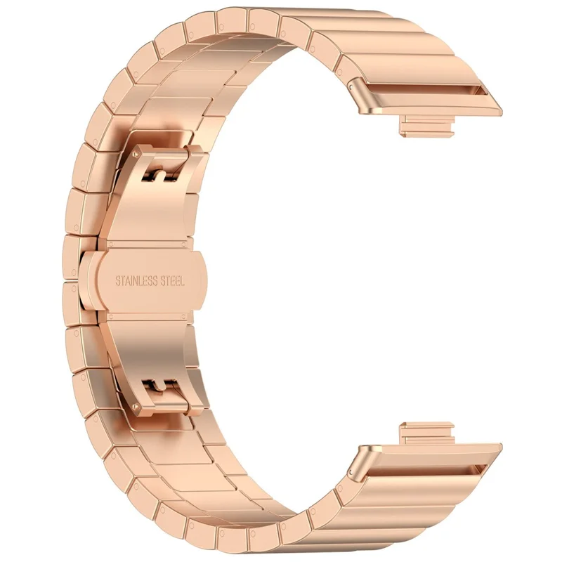 Stainless Steel Watch Band For Huawei Watch Fit 4  /  Fit 4 Pro Wrist Strap with Splite Butterfly Clasp - Rose Gold