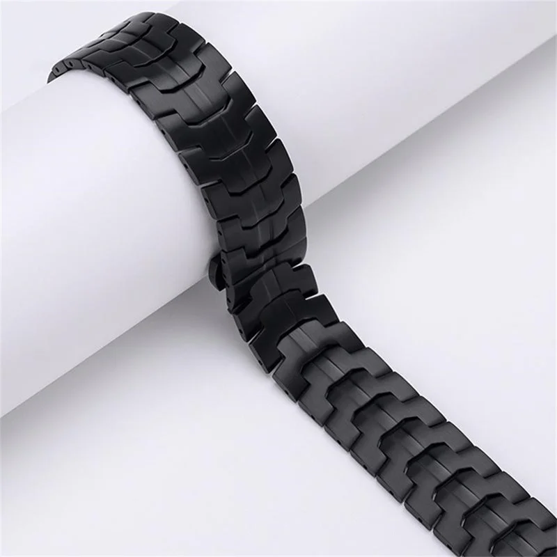 Watch Band For Huawei Watch Fit Split Butterfly Clasp Stainless Steel Wrist Strap - Black