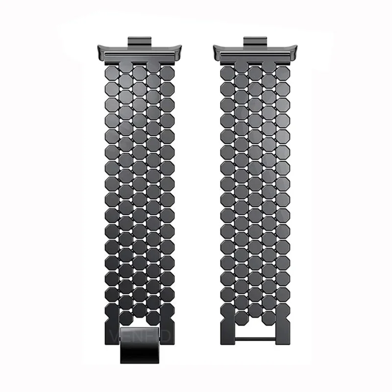 Replacement Strap for Xiaomi Smart Band 9 Pro  /  8 Pro  /  Redmi Watch 5  /  Watch 4 Fish Scale Stainless Steel Watch Band - Black